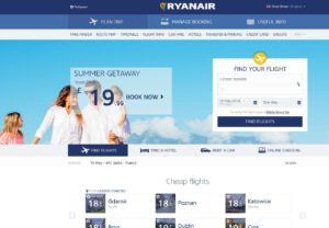 Ryanair - die neue überarbeitete Webseite. Bildquelle: Ryanair.com